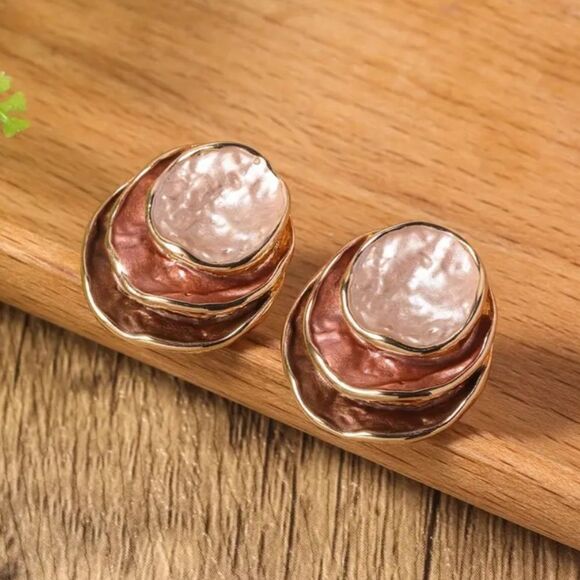 ✨ 🆕 ✨Bohemian Layered Ombre Stud Earrings✨Available: Blue, Brown, Green Tones✨ - Picture 6 of 15